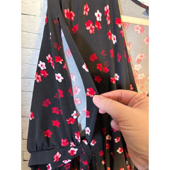 Lane Bryant women’s midi dress short sleeve floral V-neck romantic plus size ￼ - Picture 4 of 13